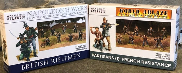 28mm plastic British Riflemen and French Resistance - Karwansaray Publishers