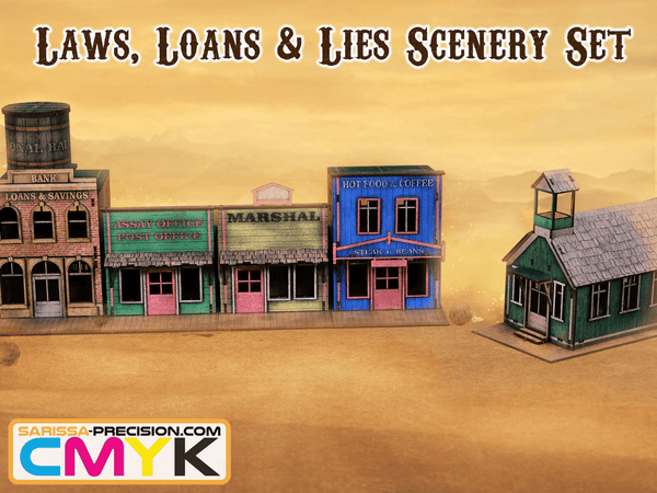 Law, Loans & Lies 28mm scenery set. - Karwansaray Publishers