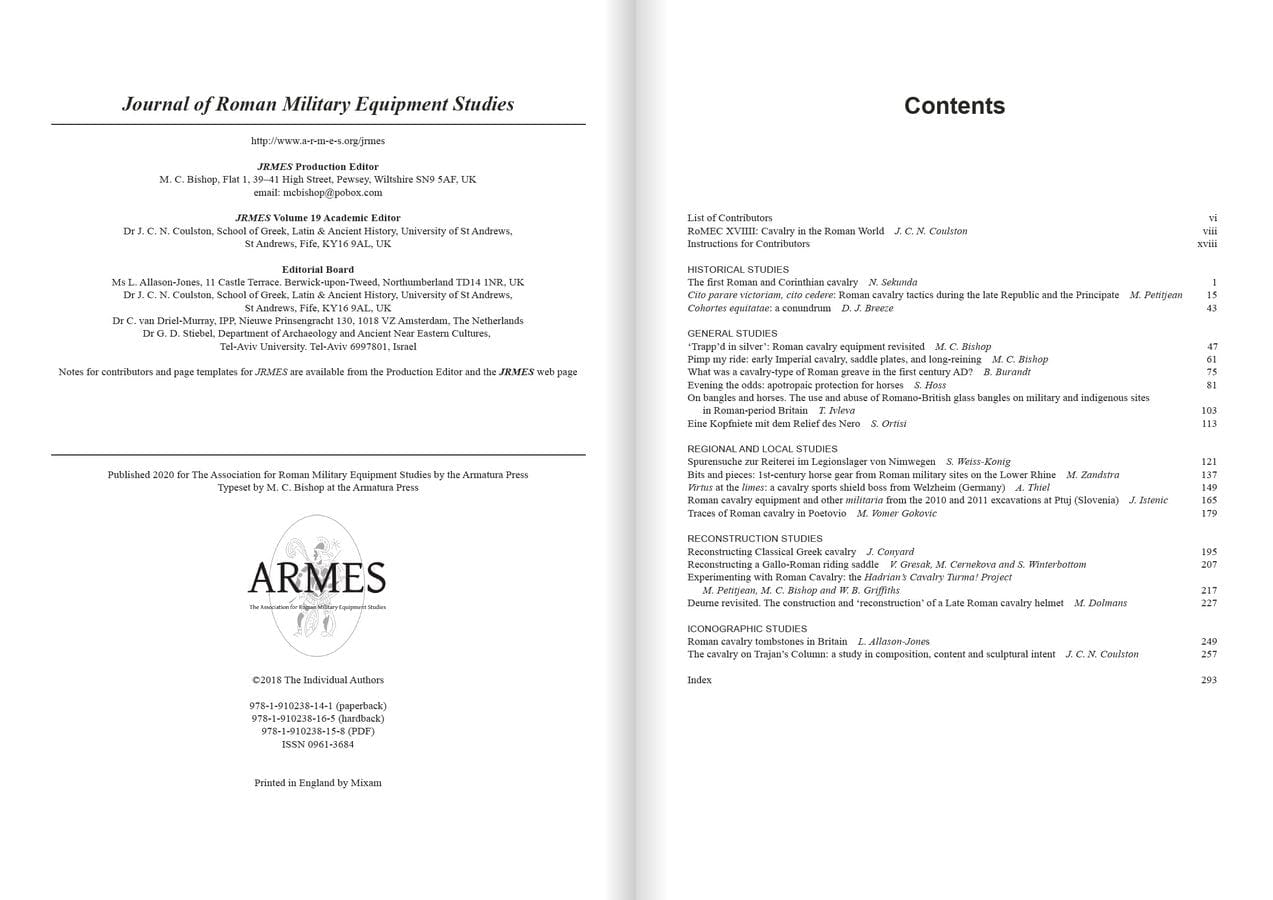 The Armatura Press JRMES Cavalry in the Roman World - JRMES Volume 19 (2018) - Paperback