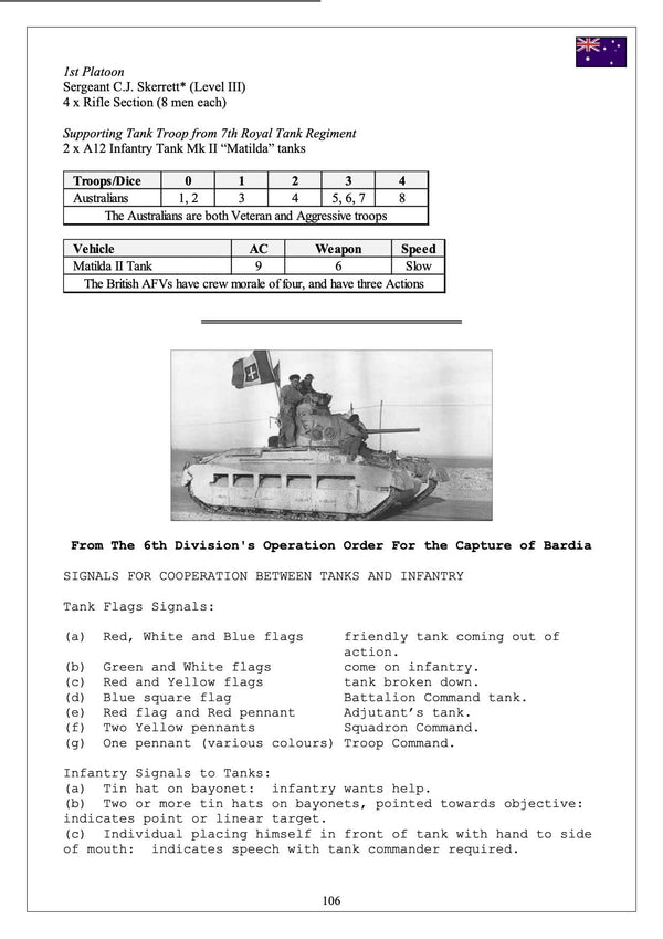 TooFatLardies Digital wargames rules Operation Compass