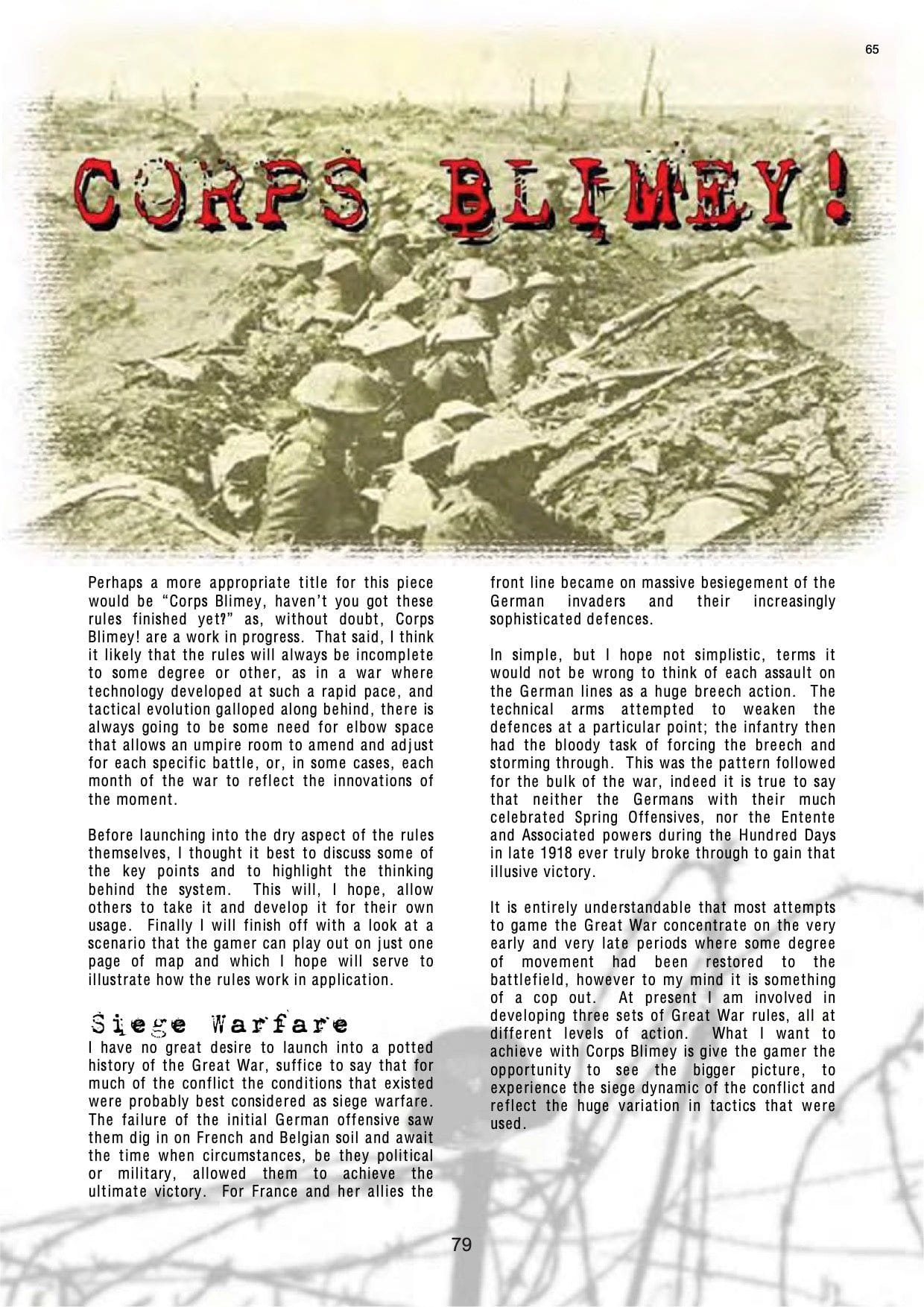 TooFatLardies Digital wargames rules Play the Game, A Great War Compendium