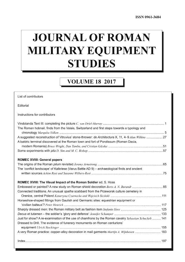 The Armatura Press JRMES The Journal of Roman Military Equipment Studies Volume 18 (2017)