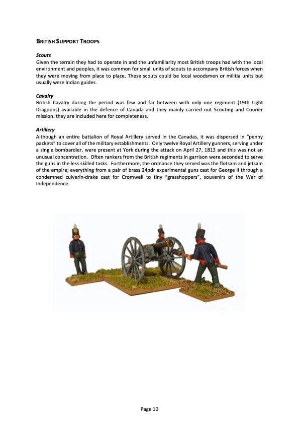 TooFatLardies Digital wargames rules The War of 1812 Campaign Guide (PDF)